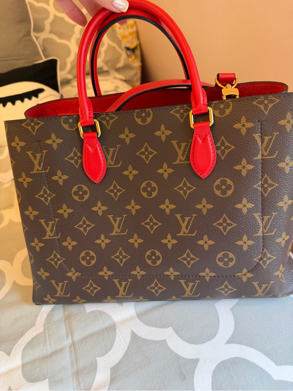 Louis Vuitton Monogram Satchel with Red Trim - Picture 10 of 11